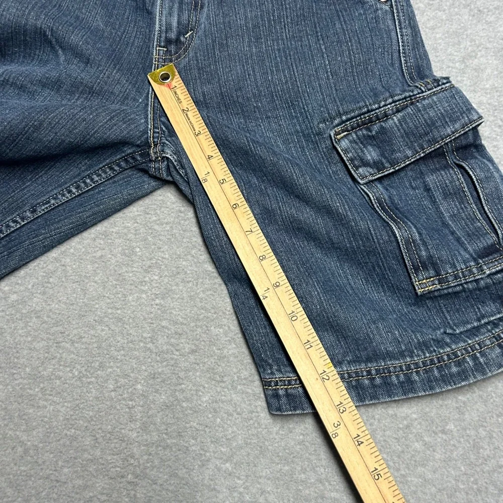 Levi Strauss Signature Cargo Shorts Blue Boys Size 10 Regular Camo Trim 0220